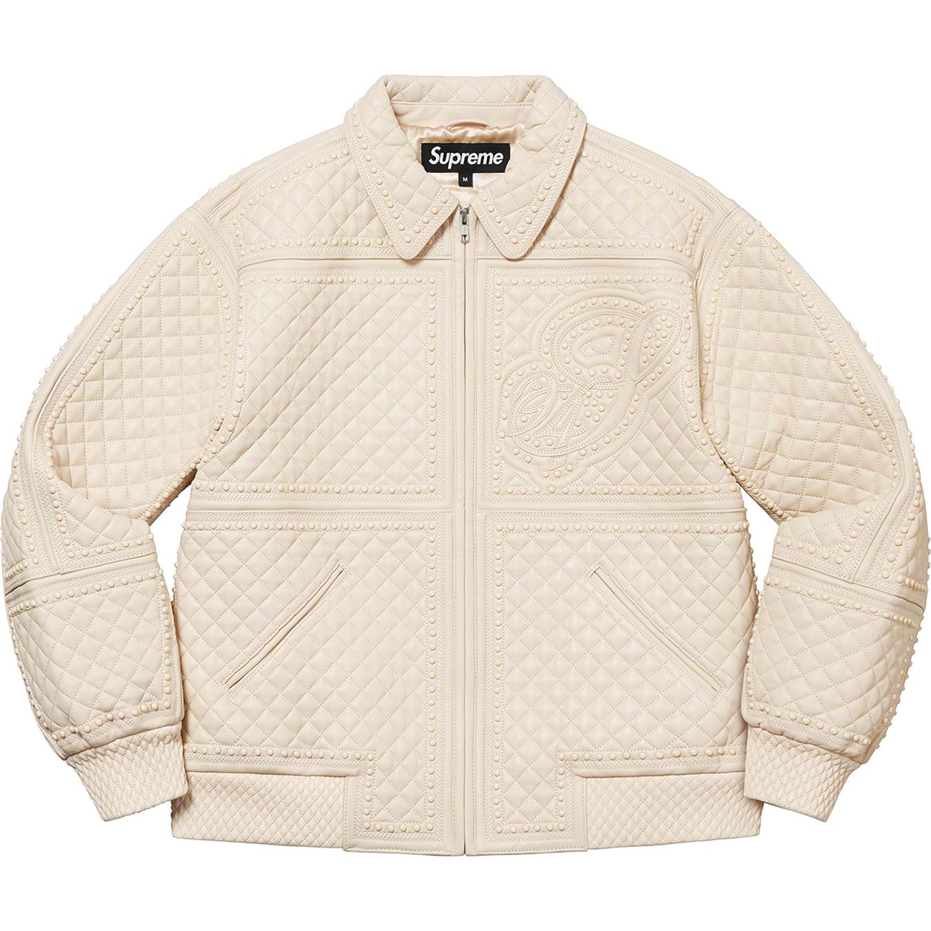 Studded Quilted Leather Jacket view 9